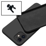 Kit Suporte Magnético Reforçado para Carro + Capa Silicone Líquido iphone 12 Pro Max