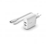 Belkin Carregador de Corrente 2x USB-A + Cabo Micro-USB White - 0745883793839