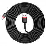 Baseus Cabo Cafule Durable Nylon Braided Wire usb Lightning Qc3.0 2A 3M Black-red (Calklf-R91) - 6953156296312 - 162437