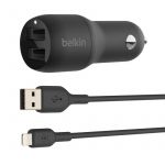 belkin Carregador para Coche Doble USB de 24 W + Cabo Lightning Boost Charge