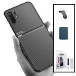 Capa Kit Magnetic Lux + Magentic Wallet Azul + Película Vidro Nano Curved Uv + Suporte Magnético L Safe Driving Huawei P30 Pro