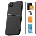 Capa Kit Magnetic Lux + Magentic Wallet Laranja + 5D Full Cover + Pelicula de Camera Traseira + Suporte Magnético L Safe Driving Huawei P40 Lite