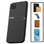 Capa Kit Magnetic Lux + Magentic Wallet Castanho + 5D Full Cover + Pelicula de Camera Traseira + Suporte Magnético L Safe Driving Huawei P40 Lite
