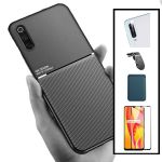 Capa Kit Magnetic Lux + Magentic Wallet Azul + 5D Full Cover + Pelicula de Camera Traseira + Suporte Magnético L Safe Driving Samsung Galaxy Galaxy A30s