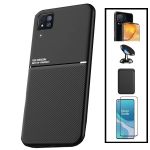 Capa Kit Magnetic Lux + Magentic Wallet Black + 5D Full Cover + Pelicula de Camera Traseira + Suporte Magnético Carro Huawei P40 Lite