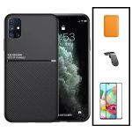 Capa Kit Magnetic Lux + Magentic Wallet Laranja + 5D Full Cover + Suporte Magnético L Safe Driving Huawei P40 Pro