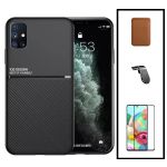 Capa Kit Magnetic Lux + Magentic Wallet Castanho + 5D Full Cover + Suporte Magnético L Safe Driving Huawei P40 Pro