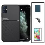 Capa Kit Magnetic Lux + Magentic Wallet Azul + 5D Full Cover + Suporte Magnético L Safe Driving Huawei P40 Pro
