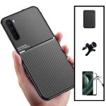 Capa Kit Magnetic Lux + Magentic Wallet Black + 5D Full Cover + Suporte Magnético Carro Reforçado Oneplus Nord