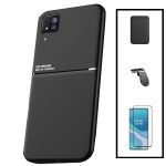 Capa Kit Magnetic Lux + Magentic Wallet Black + 5D Full Cover + Suporte Magnético L Safe Driving Huawei P40 Lite