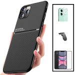 Capa Kit Magnetic Lux + 5D Full Cover + Suporte Magnético L Safe Driving iphone 12 Pro Max