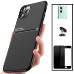 Capa Kit Magnetic Lux + 5D Full Cover + Suporte Magnético Carro iphone 8