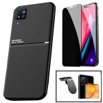 Capa Kit Magnetic Lux + Anti-spy 5D Full Cover + Pelicula de Camera Traseira + Suporte Magnético L Safe Driving Huawei P40 Lite
