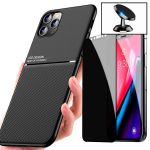 Capa Kit Magnetic Lux + Anti-spy 5D Full Cover + Suporte Magnético Carro iphone 11 Pro Max