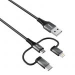 Trust Cabo 3 em 1 Keyla USB 2.0/(USB-C/micro-USB/Lightning) 1M Black - 23572