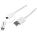StarTech Cabo USB-A para Micro-USB/Lightning 1 Metro Branco