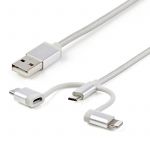StarTech Cabo USB-A para USB-C/Micro-USB/Lightning 1 Metro Prateado