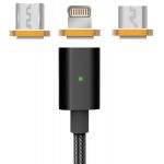 PLATINET Cabo Magnético 3 em 1 USB - Lightning, Micro-USB, USB-C