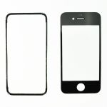Tela de Vidro iPhone 4 Black + Quadro Adesivo
