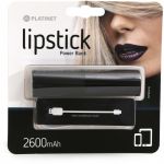 Powerbank Lipstick 2600mAh Black + Cabo Microusb