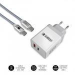 Subblim Carregador USB 2.4A + Cabo USB-C White