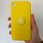 Capa Silicone Suave com Anilha para iPhone XR Yellow