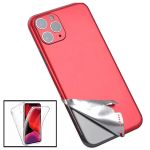 Kit Película Traseira Full-Edged SurfaceStickers + Capa 3x1 360° Impact Protection para iPhone 12 Pro Max - Red