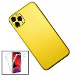 Kit Película Traseira Full-Edged SurfaceStickers + Capa 3x1 360° Impact Protection para iPhone SE 2020 - Gold
