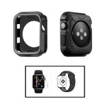 Kit Capa Military DoubleColor + Pulseira SportyStyle + Película de Hidrogel para Apple Watch Series SE 44mm Black/Grey