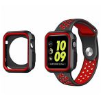 Kit Capa Military DoubleColor + Pulseira SportyStyle para Apple Watch Series SE 44mm Black/Red