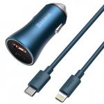 Baseus para Carro USB e USB-C 3A Blue - TZCCJD-03