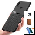 Kit Capa Magnetic Lux + Magentic Wallet Castanho + 5D Full Cover + Suporte Magnético Carro - Huawei P Smart Z