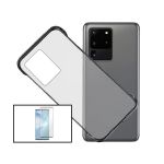 Kit Película de Vidro Temperado 5D Full Cover + Capa Invisible Bumper para Samsung Galaxy S20 Ultra