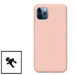 Kit Suporte Magnético Reforçado de Carro + Capa Silicone Líquido para iphone 12 Pro Max - Rosa