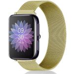 Bracelete Milanese Loop Fecho Magnético para Oppo Watch 2 46mm Wi-fi - Ouro