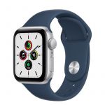Apple Watch SE 40mm Alumínio Prateado com Bracelete Desportiva Abissal Blue
