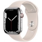 Apple Watch Series 7 GPS + Cellular 5G 45mm Aço Silver c/ Bracelete Desportiva Starlight - MKJV3PO/A