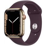 Apple Watch Series 7 GPS + Cellular 5G 45mm Aço Gold c/ Bracelete Desportiva Cherry - MKJX3PO/A