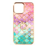 Avizar Capa para iPhone 13 Pro com Padrão Escamas Anel de Suporte - Multicor - TPU-IMD-MC-13PR