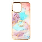 Avizar Capa para iPhone 13 Pro com Padrão Mármore Anel de Suporte - Blue - TPU-IMD-BL-13PR