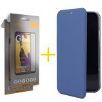 Accetel Conjunto 2 x Película de Vidro Full + Capa para Samsung Galaxy S9 PRM Flip Cover Azul - 8434009553816