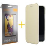Accetel Conjunto 1 x Película de Vidro Full + Capa para Samsung Galaxy S9 PRM Flip Cover Dourado - 8434009553748