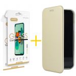Accetel Conjunto 2 X Película de Vidro + Capa para Samsung Galaxy S9 PRM Flip Cover Dourado - 8434009553687
