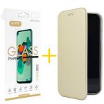 Accetel Conjunto 1 X Película de Vidro + Capa para Samsung Galaxy S9 PRM Flip Cover Dourado - 8434009553625
