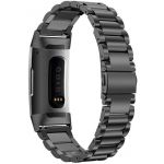 Bracelete de Aço + Ferramenta para Fitbit Charge 3 / Charge 3 SE - Preto - 7427286124146