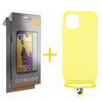 Skyhe Conjunto 2x Película de Vidro Full + Capa para iPhone 13 Pro Max Gel Rope Yellow - 8434009600244