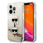 KARL LAGERFELD Capa Klhcp13xkicgld iphone 13 Pro Max 6,7" Zloty/dourado Hardcase Liquid Glitter Karl&choupette Head - 3666339028961