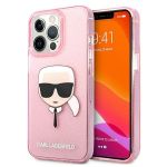 KARL LAGERFELD Capa Klhcp13xkhtuglp iphone 13 Pro Max 6,7" Rózowy/cor-de-rosa Hardcase Glitter Karl`s Head - 3666339027568