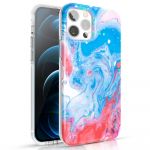 Kingxbar Capa Watercolor Series Color iphone 12 Pro Max Azul-cor-de-rosa - 6959003511294