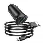 HOCO Cabo Car Charger 2 X usb Qc3.0 18W + Cable Farsighted Z39 Black - 6931474735065